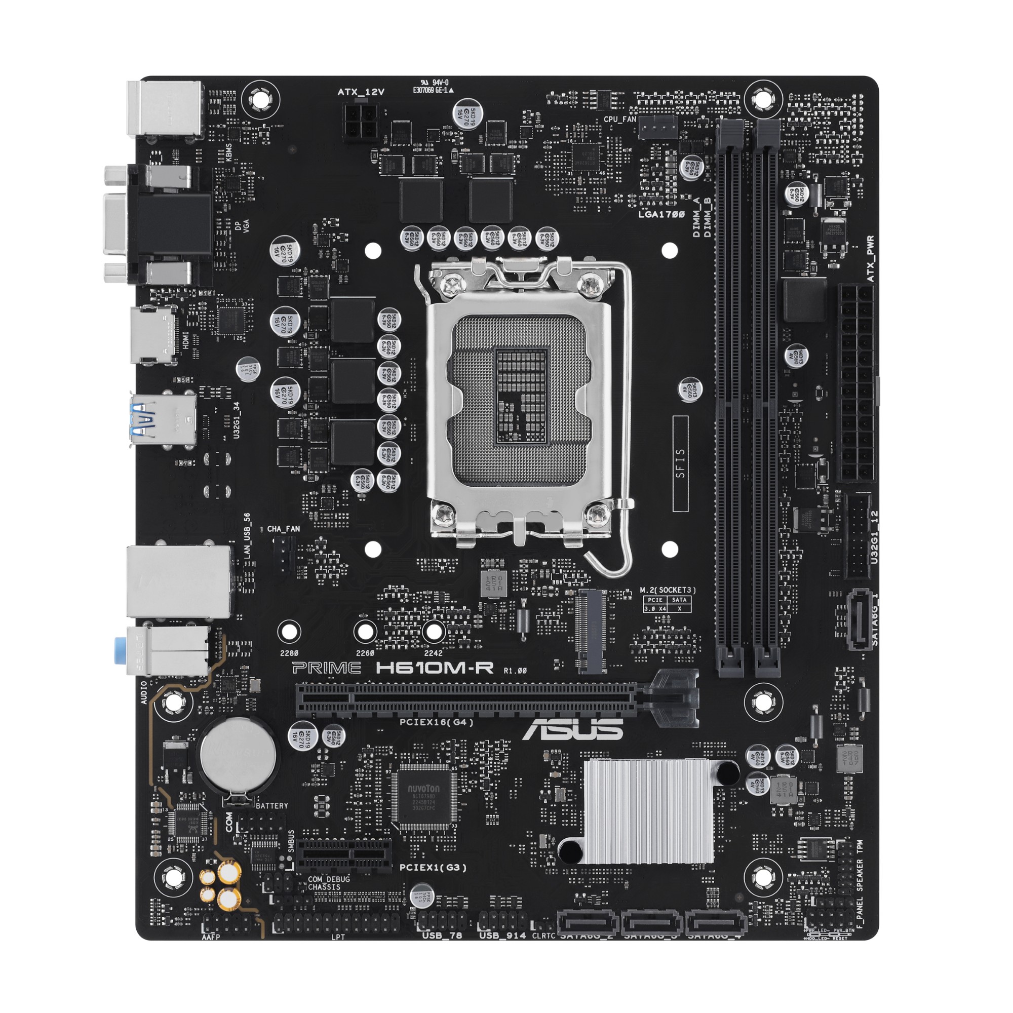 PC Components/ MotherBoard/ LGA 1700/ PRIME H610M-R-SI//LGA1700,H610,DP,HDMI,VGA,MB 13th generation Intel DDR5