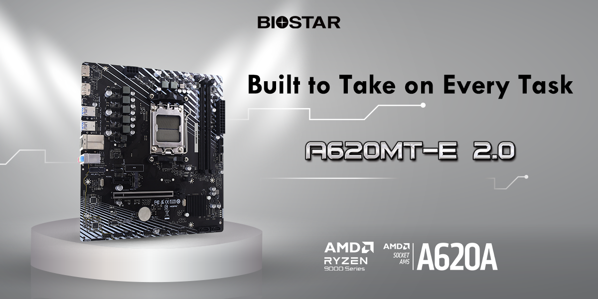 PC Components/ MotherBoard/ Socket A/ Biostar Mainboard,AMD A620MTE 2.0, Socket AM5, uATX, GbE LAN, DDR5