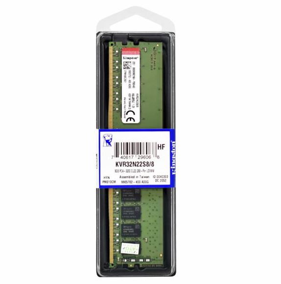 PC Components/ Memory/ DDR4 DIMM 288pin/ KVR32N22S8/8 8GB 1Rx8 1G x 64-Bit PC4-3200