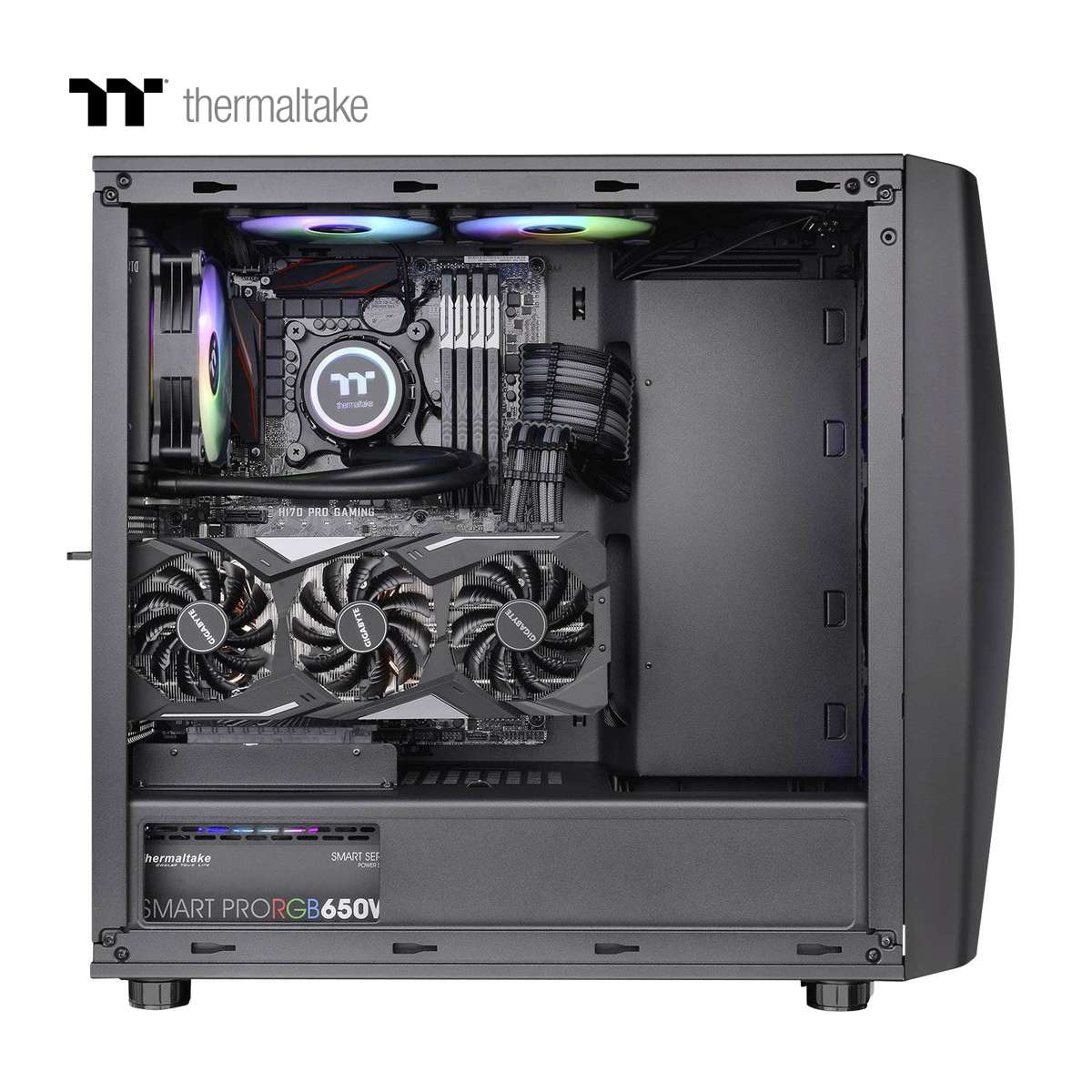 PC Components/ Case/ Miditower/ ***Commander C34 TG ARGB/Black/Win/SPCC/Temper ed Glass*1/200mm Addressable