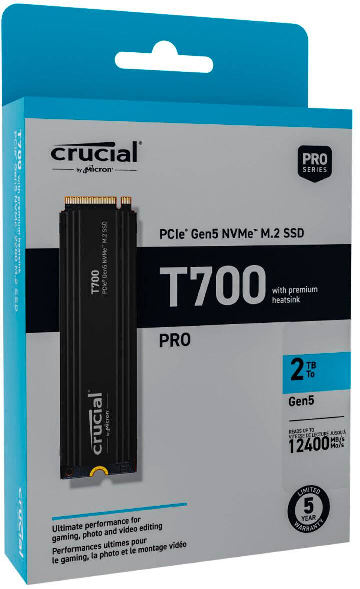PC Components/ SSD/ SSD PCIE G5 M.2 NVME 1TB W/HS T700 CT1000T700SSD5 CRUCIAL