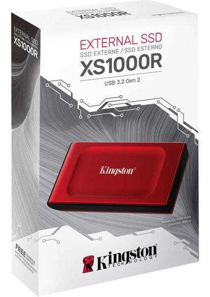 PC Components/ HDD/ External/ 1.8"/ Kingston SXS1000 1TB USB-C Portable SSD - Up to 1050MB/s - Red