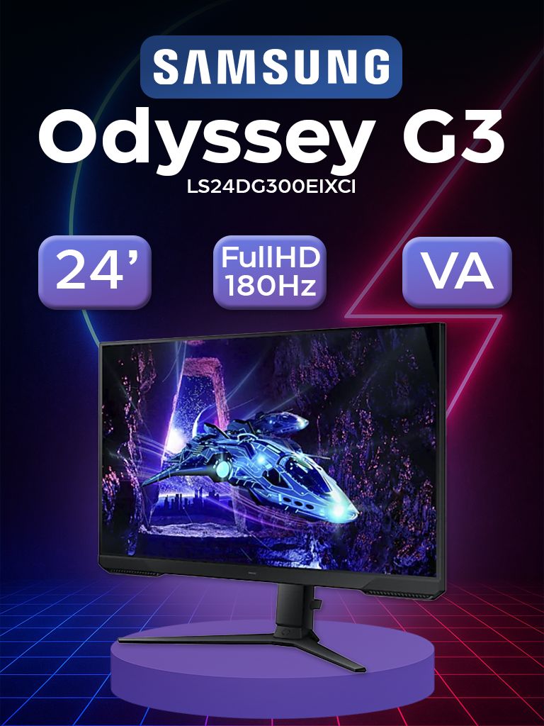 Monitor/ Samsung/ Odyssey G3 LS24DG300EIXCI 24" FHD 1920x1080 VA 1ms 180Hz