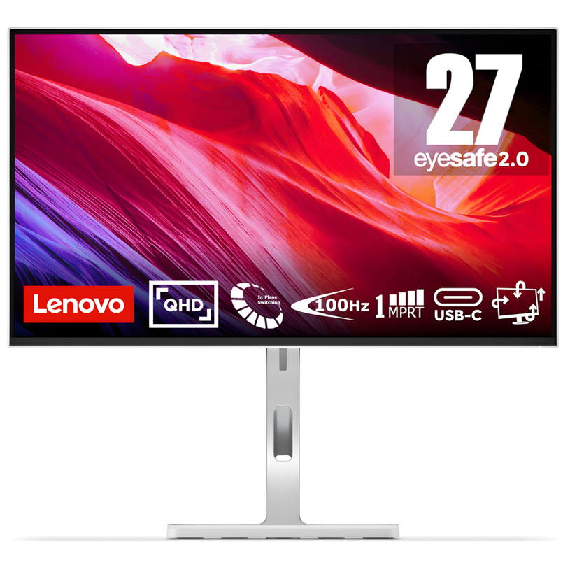 Monitor/ Lenovo/ Lenovo L27h-4A 27" IPS 2560x1440 350 cd/m² 1ms  3Wx2 speakers Cloud Grey Type-C