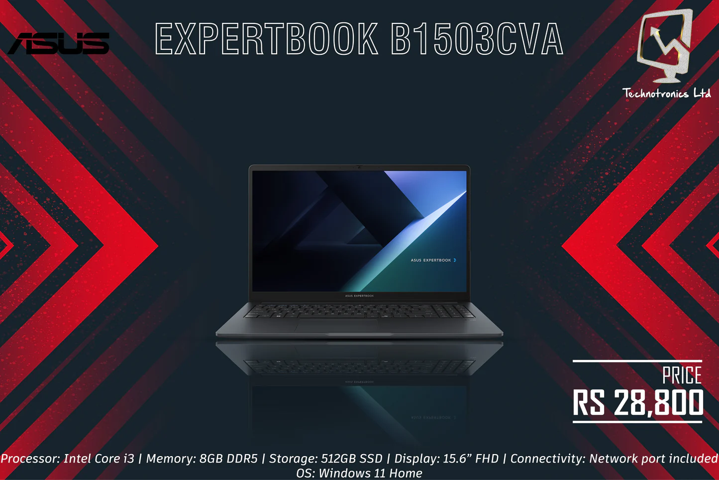 Notebook/ Asustek/ ASUS ExpertBook B1 15.6" CORE 7 150U 16GB 1TB SSD Integrated Graphics