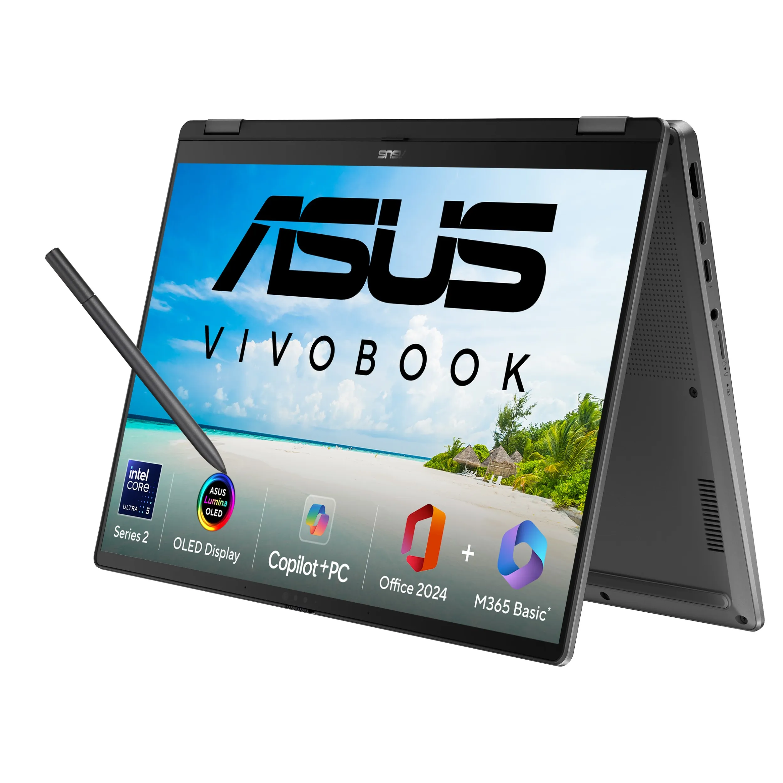 Notebook/ Asustek/ ASUS Vivobook 14 Flip 14'' OLED Touch ULTRA 5 226V 16GB 512GB Intel Arc Graphics Matte Gray Win 11 HOME