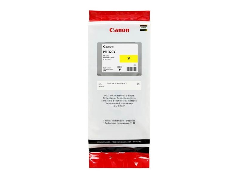Cartridge/ Canon Original/ Canon PFI-320 Yellow Ink Cartridge (300mL) For imagePROGRAF TM-200, TM-205, TM-300, TM-305