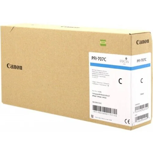 Cartridge/ Canon Original/ Canon PFI-707C Cyan Ink Cartridge 700ml