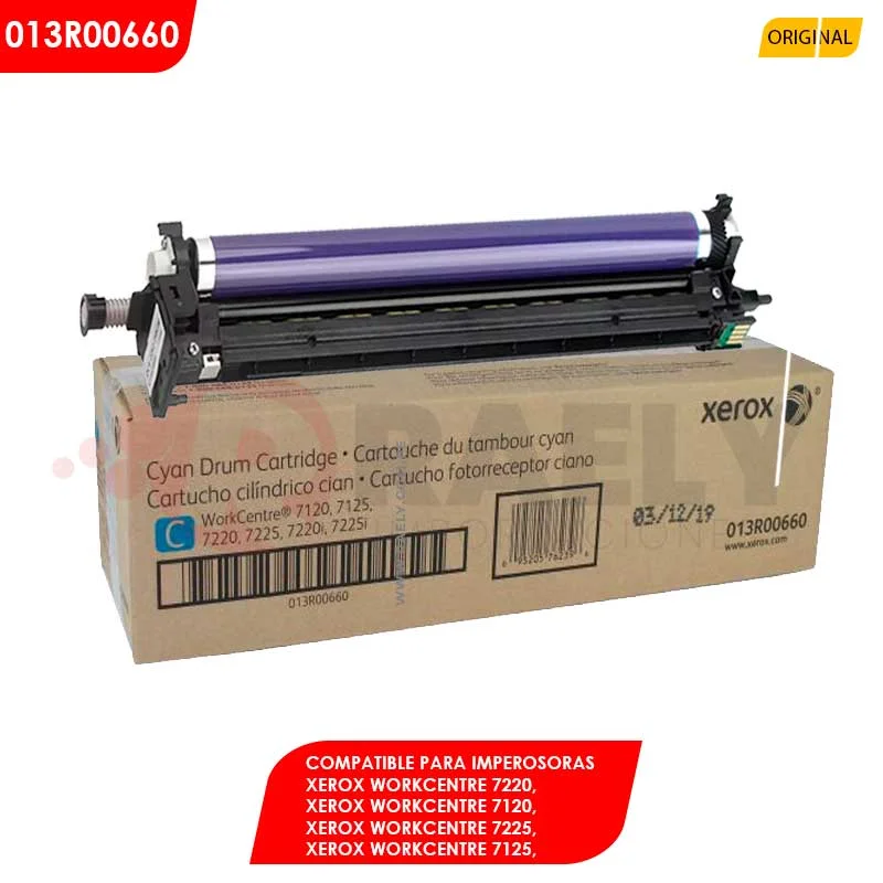 Cartridge/ Xerox Original/ Xerox 013R00660 Drum Cartridge Cyan, WorkCentre 7120, 7125, 7220, 7225 (51,000 pages)