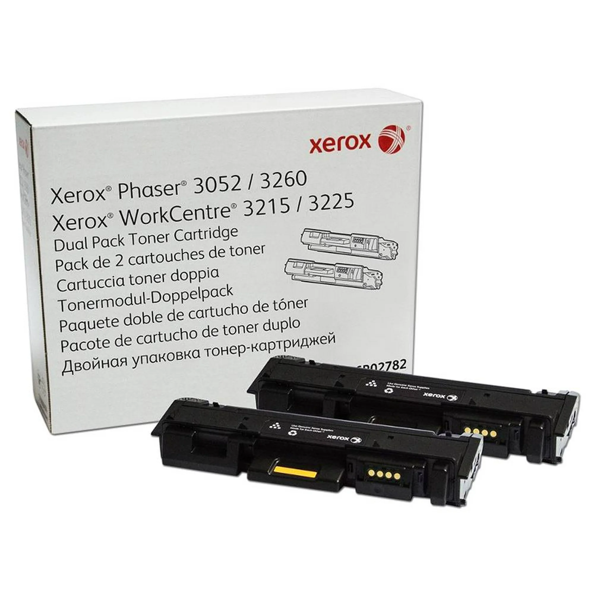 Cartridge/ Xerox Original/ Xerox 106R02782 Dual Pack Toner Cartridge Black for P3052/3260 WC3215/3225 (6000 Pages)