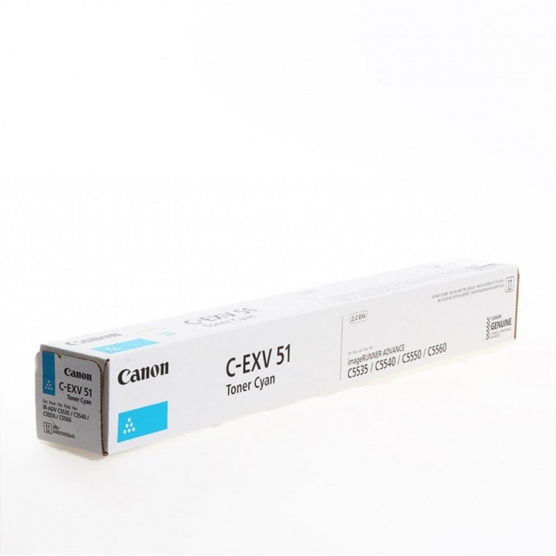Toner/ Canon C-EXV 51 Toner Cartridge Cyan For Canon iRC5535 / 5535i / 5540i / 5550i / 5560i (60 000 Pasges)