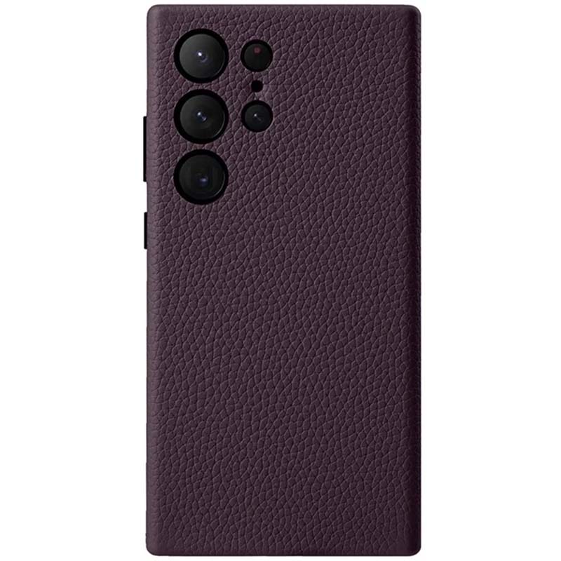 Mobile Phone Case/ MELKCO For Samsung Galaxy S25 Ultra Case Genuine Cow Leather + PC Anti Drop Phone Back Cover - Black