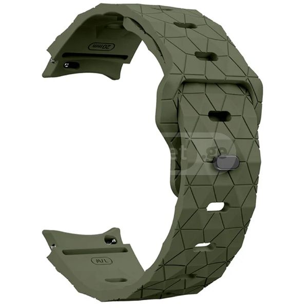 Smart Watch Band/ For Samsung Galaxy Watch FE 40mm KALEBOL KLB-ZQWFKGJ-001 / Watch 4 / 5 / 6 Football Pattern Silicone Watch Strap Band - Army Green