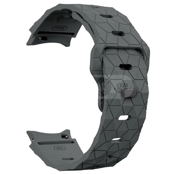 Smart Watch Band/ For Samsung Galaxy Watch FE 40mm KALEBOL KLB-ZQWFKGJ-001 / Watch 4 / 5 / 6 Football Pattern Silicone Watch Strap Band - Grey