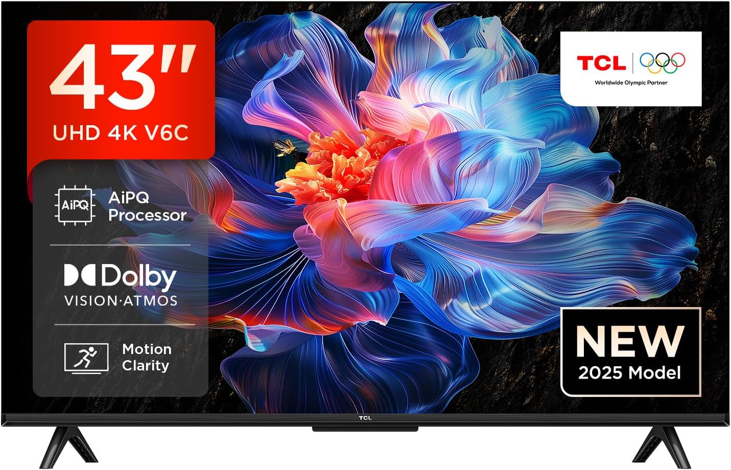 TV/ LED/ TCL/ TV 43"(109cm)/ 43V6C Google TV  4K  HDR10 WiFi5 BT5.2 Dolby Audio 10W 200X200