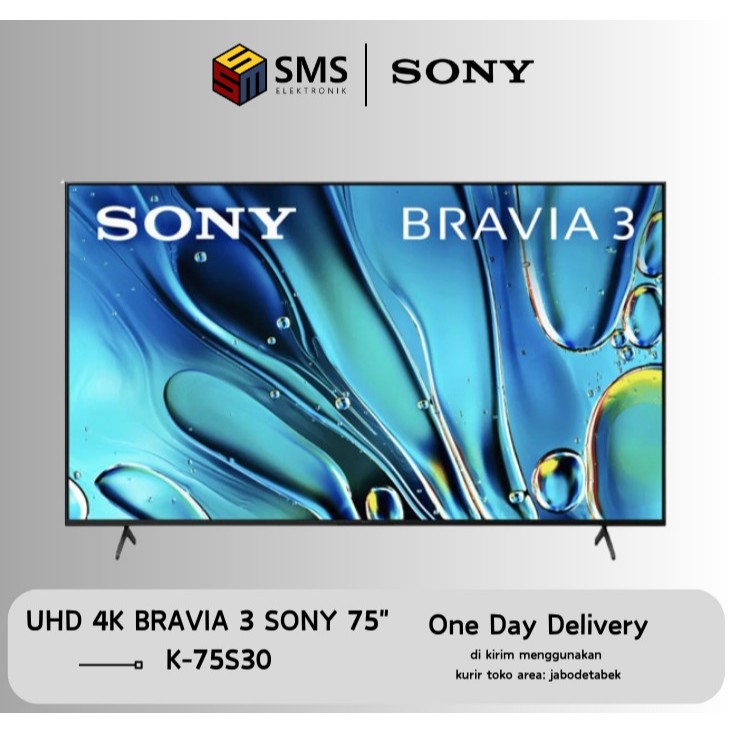 TV/ LED/ Sony/ TV 75"(190cm)/ Sony BraviaK-75S30 LED BRAVIA 3 | 4K HDR Processor X1™ | 4K Ultra HD | High Dynamic Range (HDR) | Smart TV (Google TV)