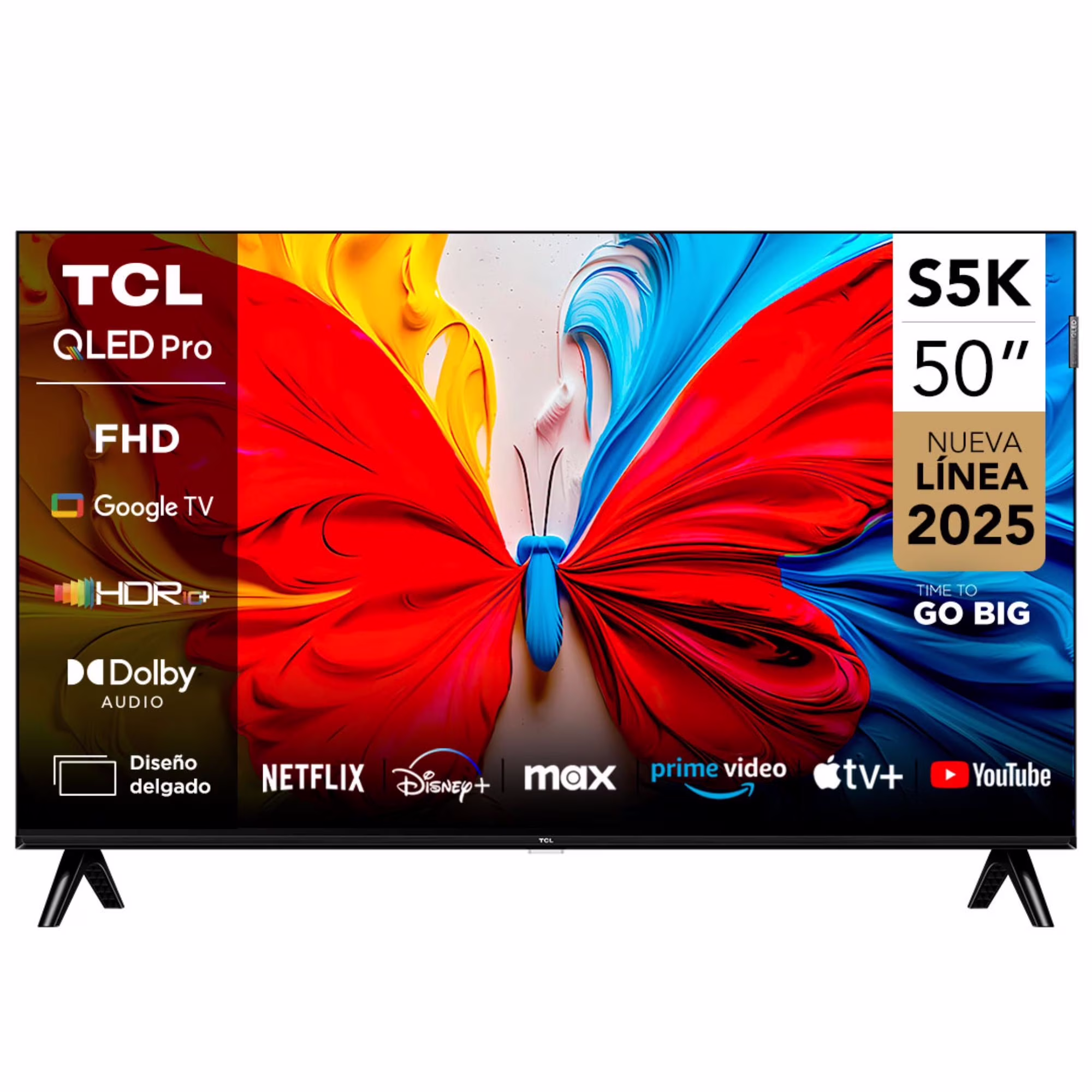 TV/ QLED/ TCL/ QLED TV  50"(127cm)/ 50S5K  Google TV FHD 1920x1080 HDR10 6.5ms 178* 220cd/m2 4000:1 DVB-T2/S/S2/C BT5.0 WiFi LAN HDMI USB 2x5W VESA 200x200