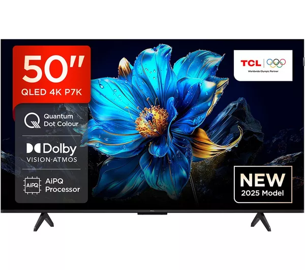 TV/ QLED/ TCL/ QLED TV 50"(127cm)/ 50P7K 4K Google TV HDR10+  Dolby Atmos BT5.4 Wi-Fi 2.4+5GHz DVB-T/T2/C/S/S2 2x15W HDMI1.4/HDMI2.0&HDMI2.1,HDCP1.4 300x300