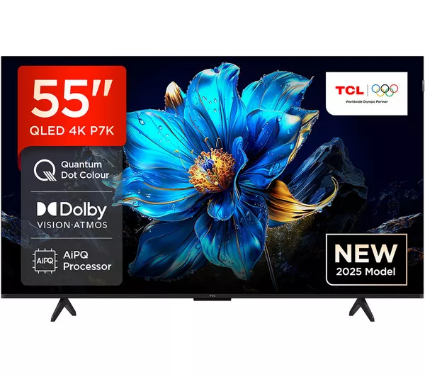 TV/ QLED/ TCL/ QLED TV 55"(140cm)/ 55P7K 4K Google TV HDR10+  Dolby Atmos BT5.4 Wi-Fi 2.4+5GHz DVB-T/T2/C/S/S2 2x15W HDMI1.4/HDMI2.0&HDMI2.1,HDCP1.4 300x300