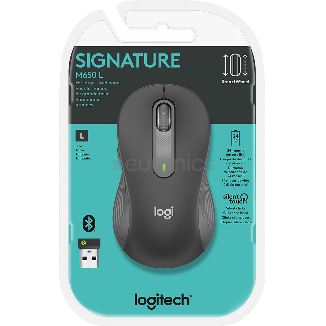 Mouse/ LOGITECH M650 Signature Bluetooth Mouse - GRAPHITE  L910-006236