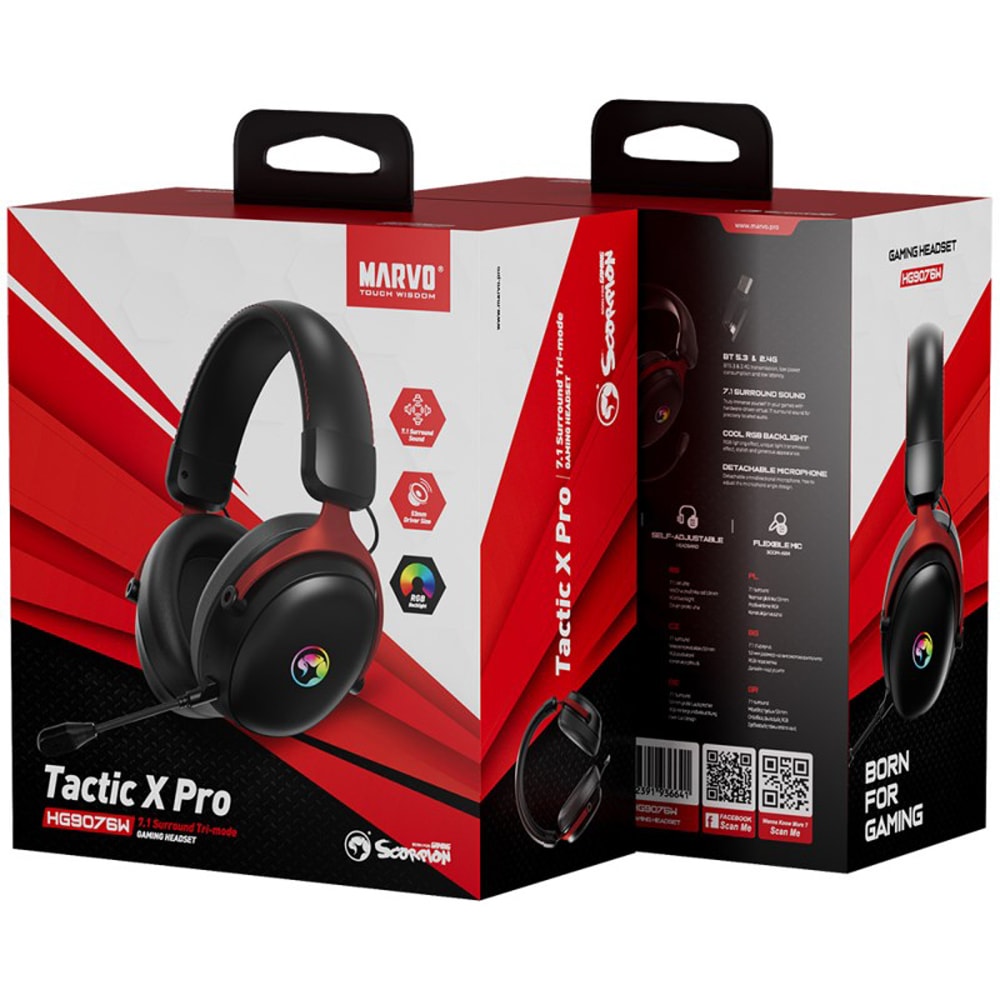 Headphone/ Marvo/ MARVO HG9076W  Tactic X Pro wireless headset