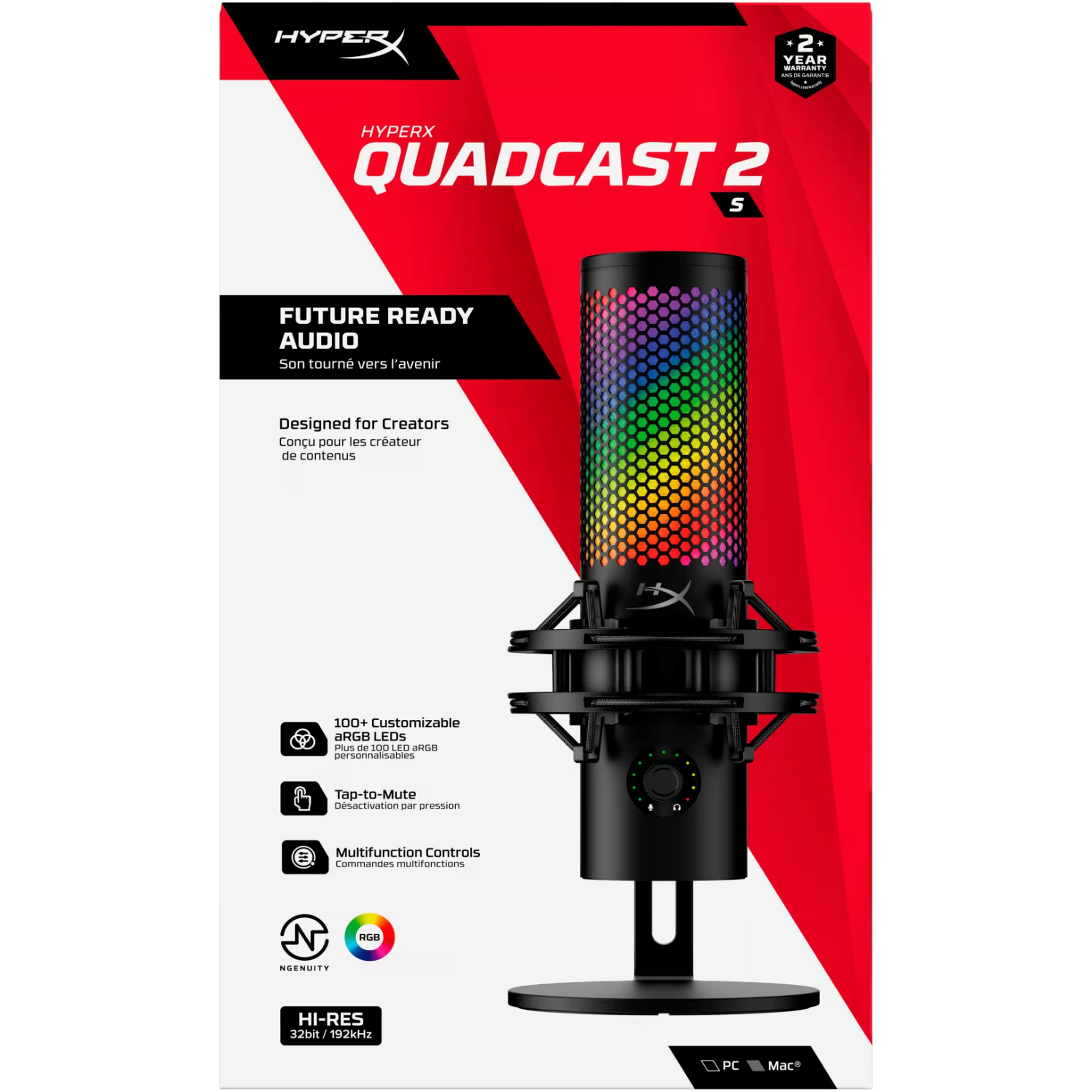 Microphone/ HyperX QuadCast 2 S - USB Microphone (Black)