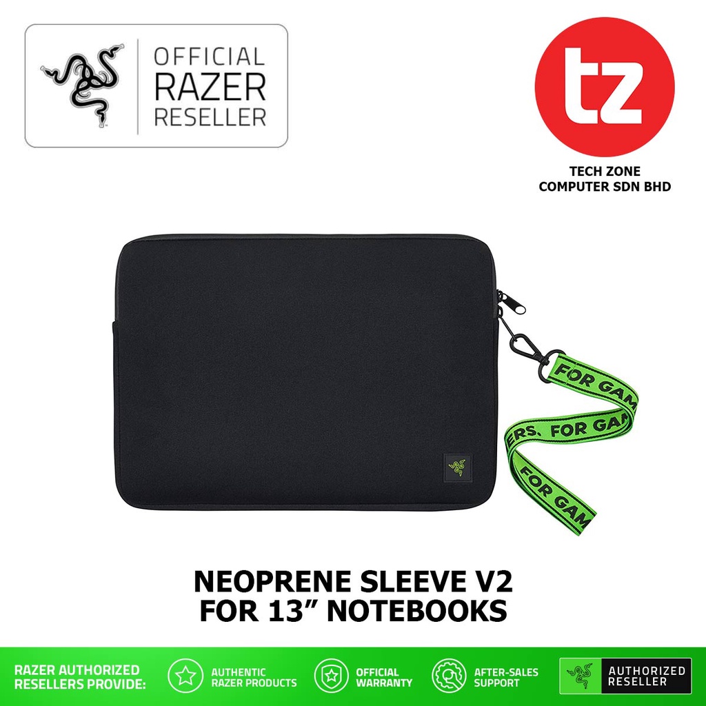 Notebook Bags/ Razer 13" Neoprene Laptop Sleeve: Scratch & Water-Resistant - Padded Interior Lining