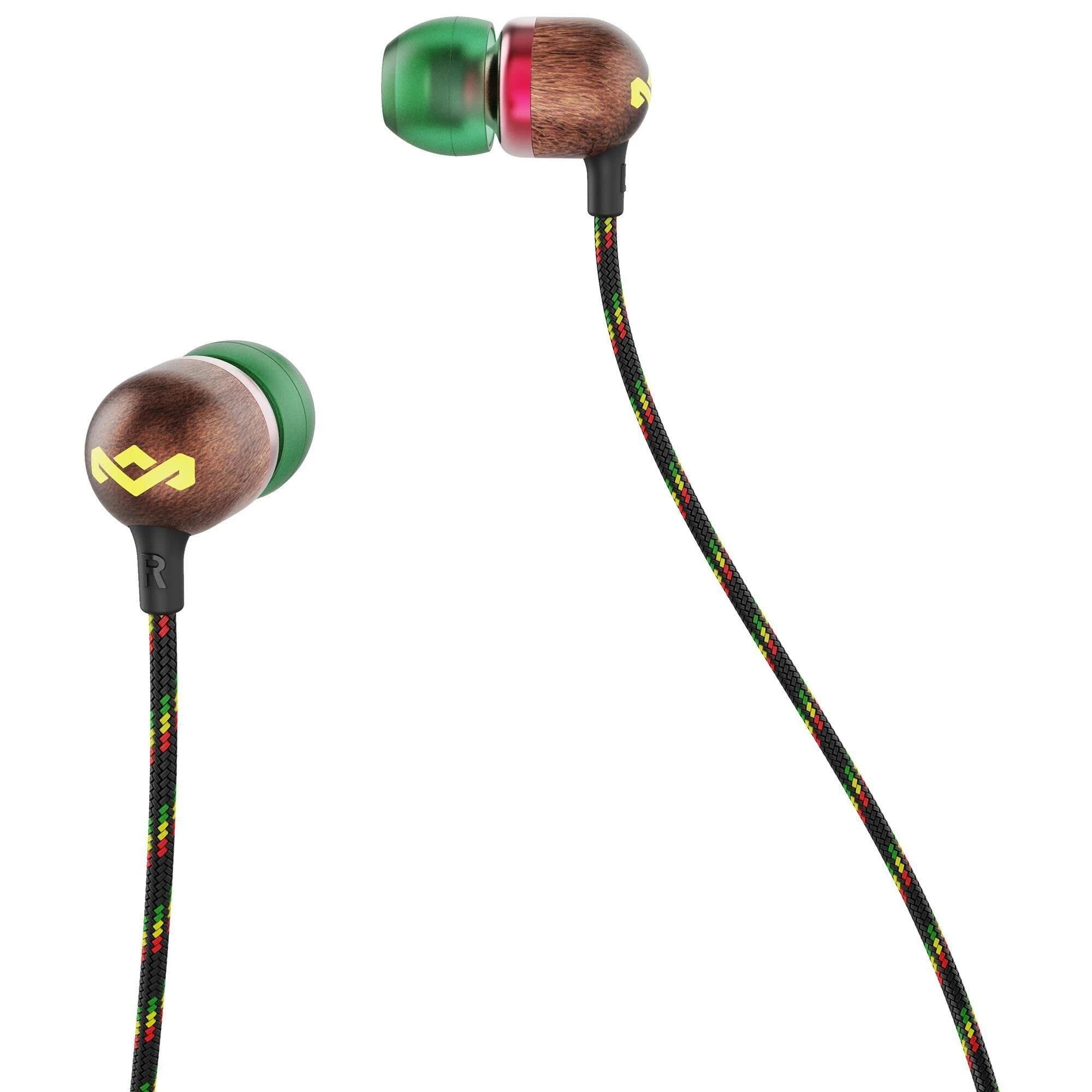 Wired Headphone/ House of Marley/ House of Marley EM-JE041-RAG  Smile Jamaica In-Ear Headphones With Remote And Microphone (RASTA)