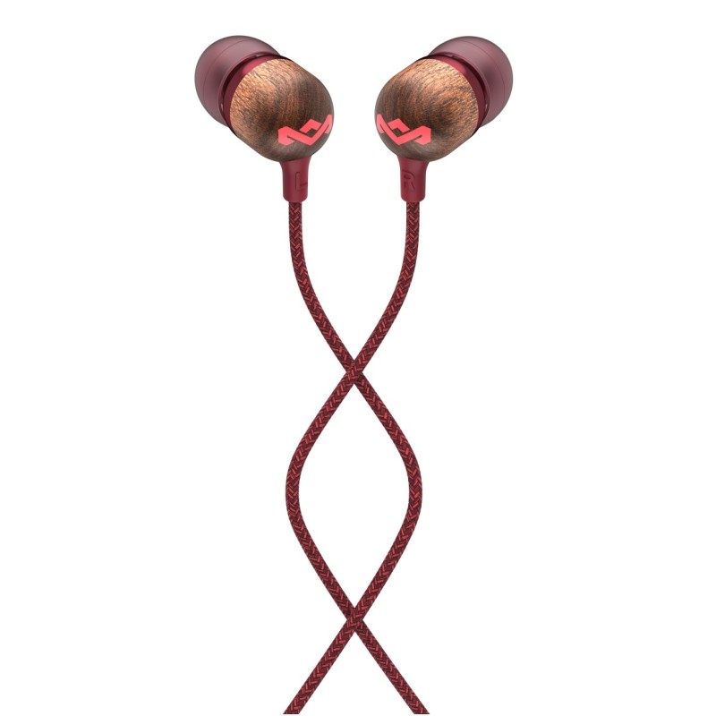 Wired Headphone/ House of Marley/ House of Marley EM-JE041-RD  Smile Jamaica In-Ear Headphones With Remote And Microphone Red
