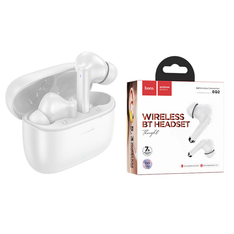 Wireless Headphone/ Hoco/ Hoco EQ2 Thought true wireless BT headset(App) White