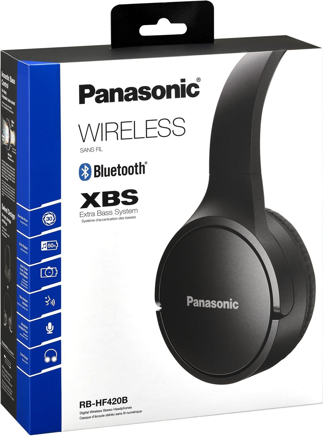 Wireless Headphone/ Panasonic/ Panasonic RB-HF420B Wireless On Ear Headphones Black