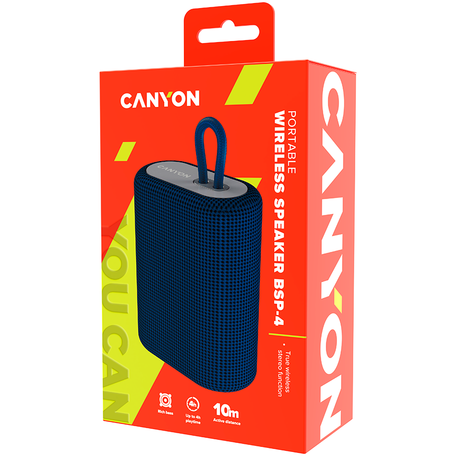 Wireless Speaker/ Canyon BSP-4 5W Blue (CNE-CBTSP4BL)