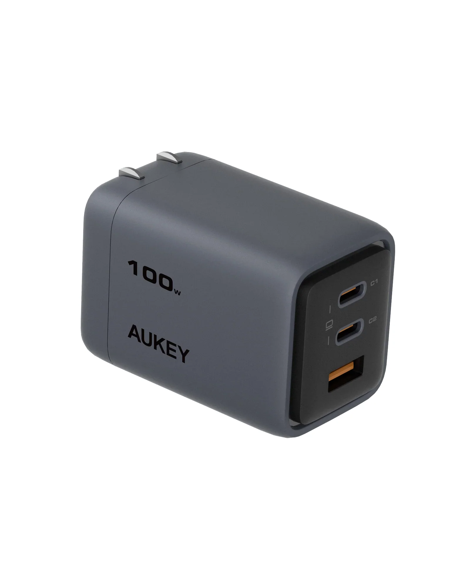 Wall Charger/ AUKEY PA-C5 charger total power 100W three-port 2C1A global fast charging dark gray,