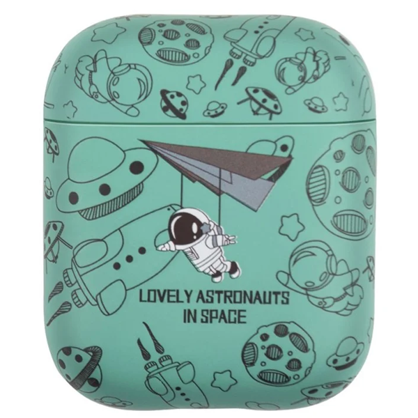 Mobile Accessory Other/ For Apple AirPods 2nd gen.TPU Earphone Charging Case Water Transfer Printing Protective Cover - Green Astronaut