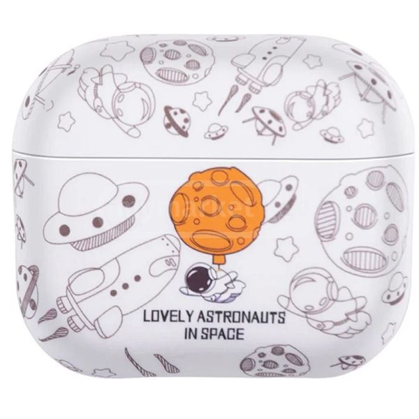 Mobile Accessory Other/ For Apple AirPods 3 TPU Water Transfer Printing Earphone Charging Case Shockproof Protective Cover - White Astronaut