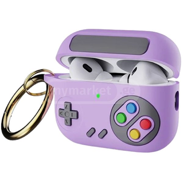 Mobile Accessory Other/ for Apple AirPods Pro (Gen 2) (USB-C) / AirPods Pro 2 , Game Console Design Earbuds Anti-drop Cover with Ring Buckle - Purple