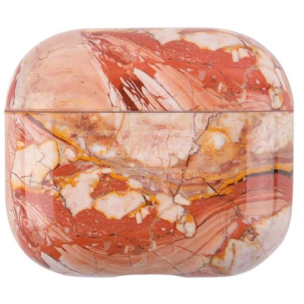 Mobile Accessory Other/ For Apple AirPods Pro (Gen 2) (USB-C) / Pro 2 Anti-drop Hard PC Earbud Case Marble Pattern Bluetooth Earphone Protective Cover -Orange