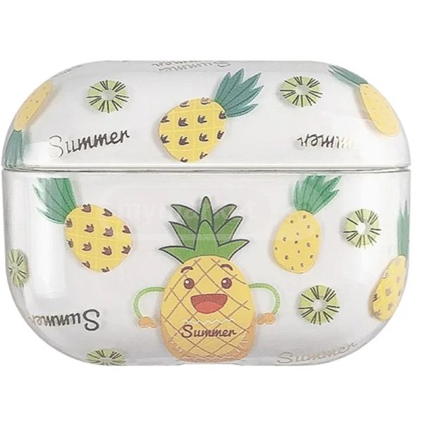 Mobile Accessory Other/ For Apple AirPods Pro (Gen 2) (USB-C) / Pro 2 Hard PC Earbud Case Lacquered Fruit Flower Pattern Bluetooth Earphone Protective Cover - Pineapple