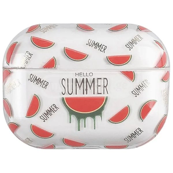 Mobile Accessory Other/ For Apple AirPods Pro (Gen 2) (USB-C) / Pro 2 Hard PC Earbud Case Lacquered Fruit Flower Pattern Bluetooth Earphone Protective Cover - Watermelon