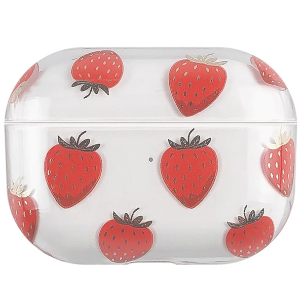 Mobile Accessory Other/ For Apple AirPods Pro (Gen 2) (USB-C) / Pro 2 Hard PC Earbud Case Lacquered Fruit Flower Pattern Bluetooth Earphone Protective Cover- Strawberry