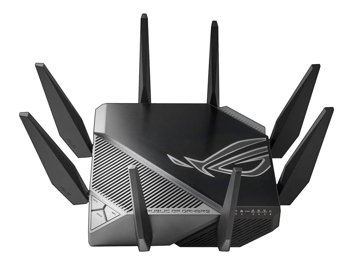 Network Active/ Router/ Asus/ ROG Rapture GT-AXE11000 Tri-band WiFi 6E (802.11ax) gaming router, new 6GHz band, 2.5G WAN/LAN port, PS5 compatible, WAN aggregation, VPN Fusion, Trip
