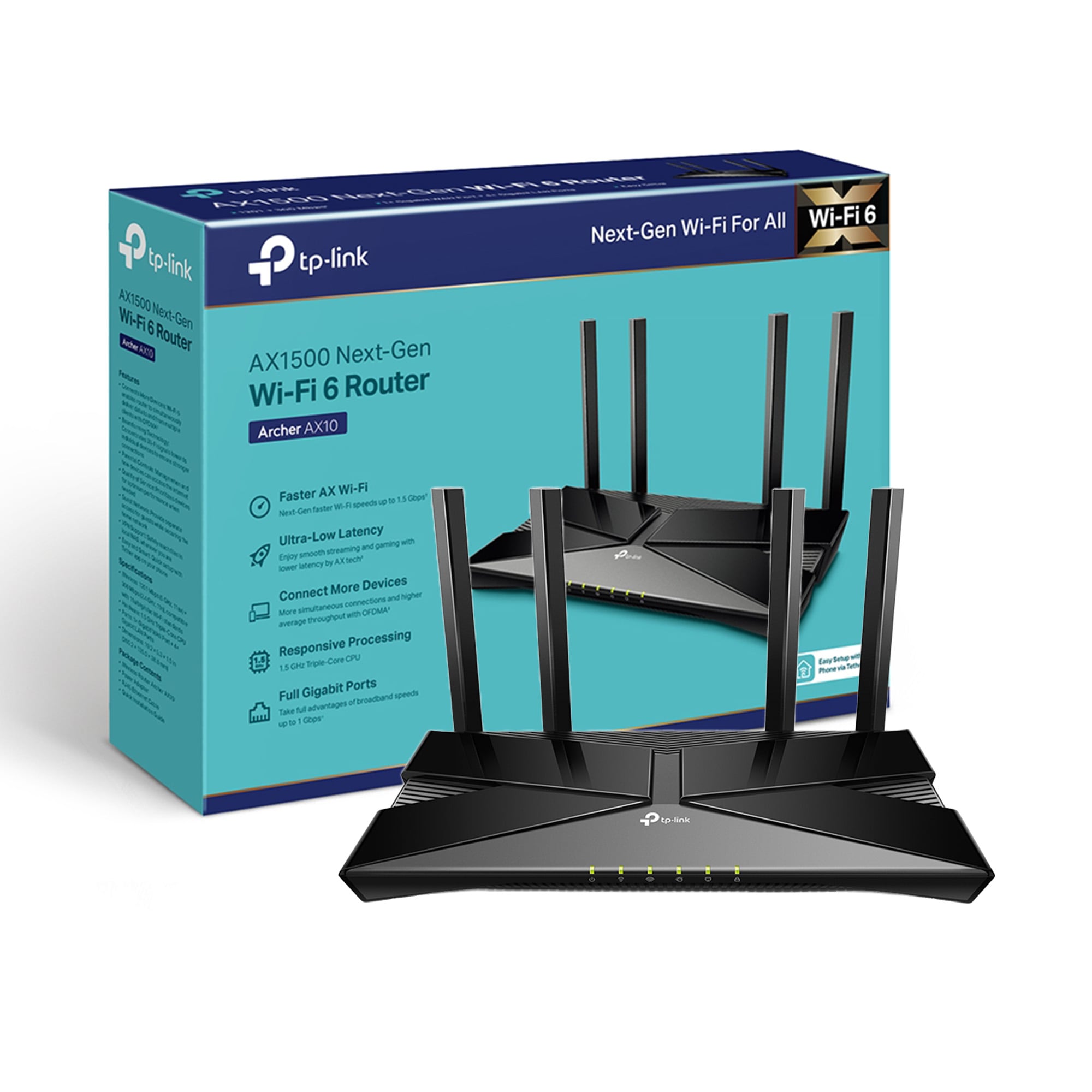 Network Active/ Router/ TP-Link/ TP-Link ARCHER AX10 AX1500 Gigabit Wi-Fi 6 Router