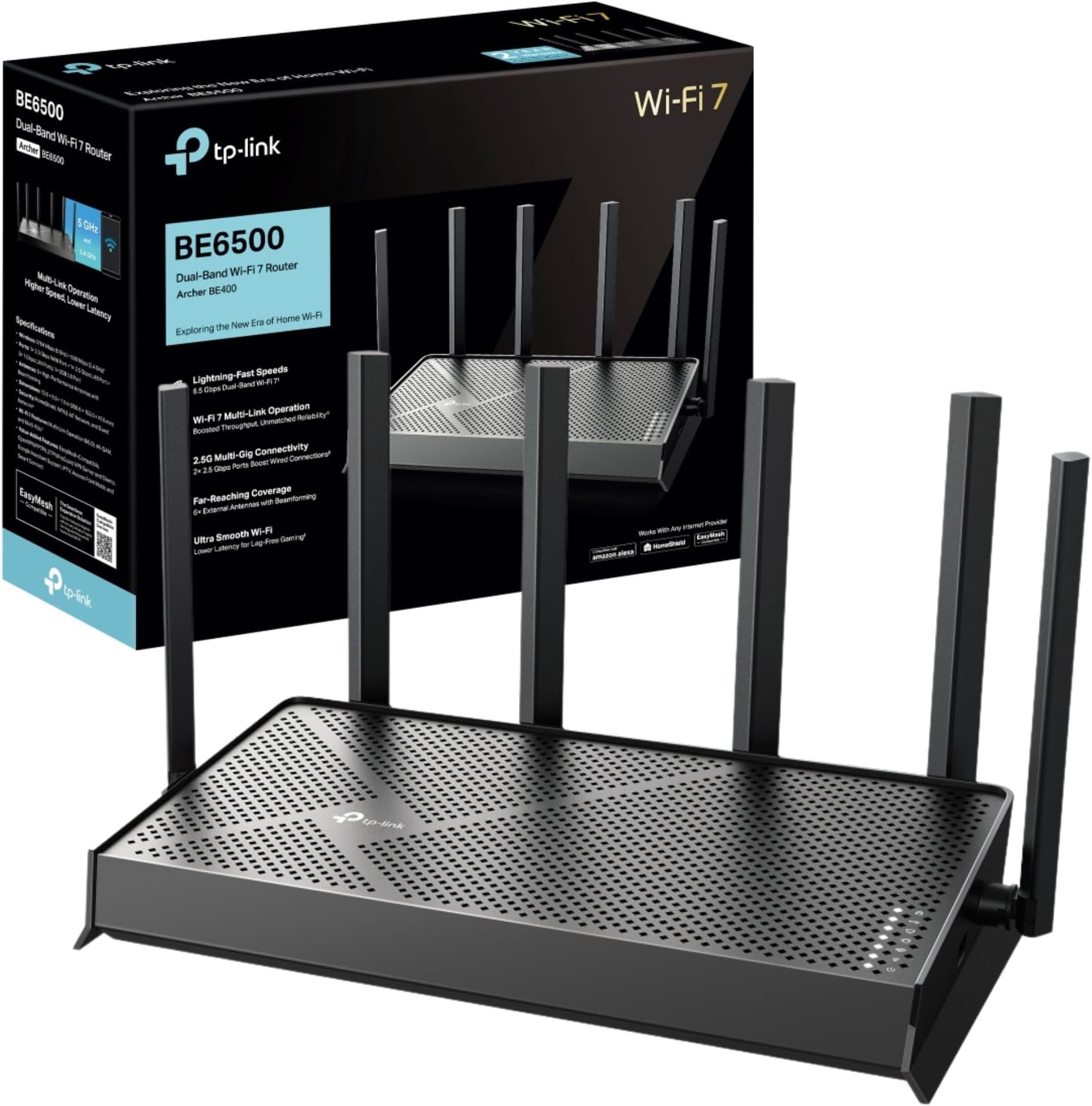 Network Active/ Router/ TP-Link/ TP-Link Archer BE400 BE6500 Dual-Band Wi-Fi 7 Router