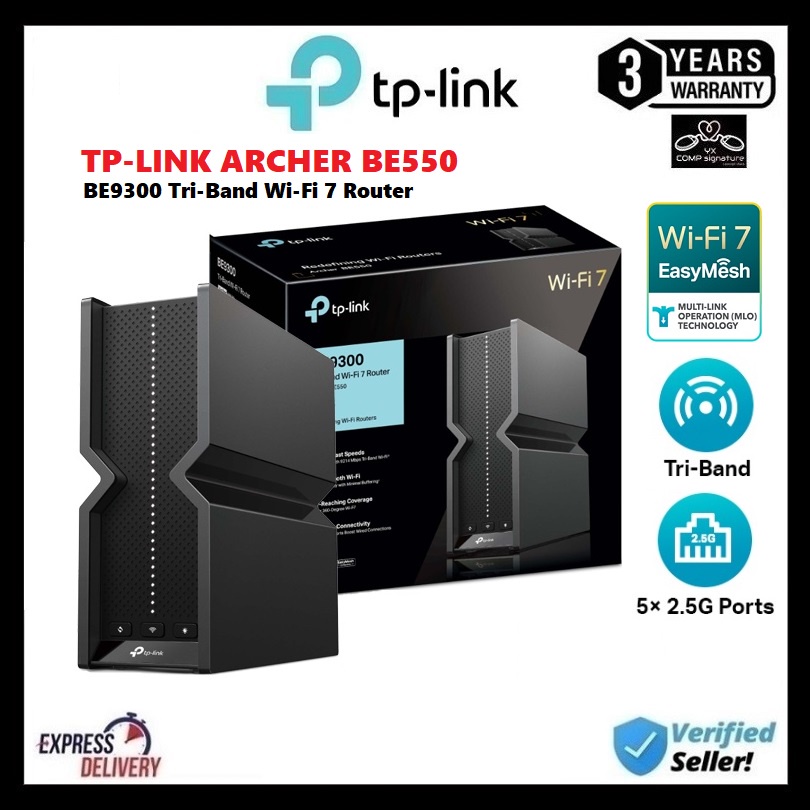 Network Active/ Router/ TP-Link/ TP-link Archer BE550  BE9300 Tri-Band Wi-Fi 7 Router