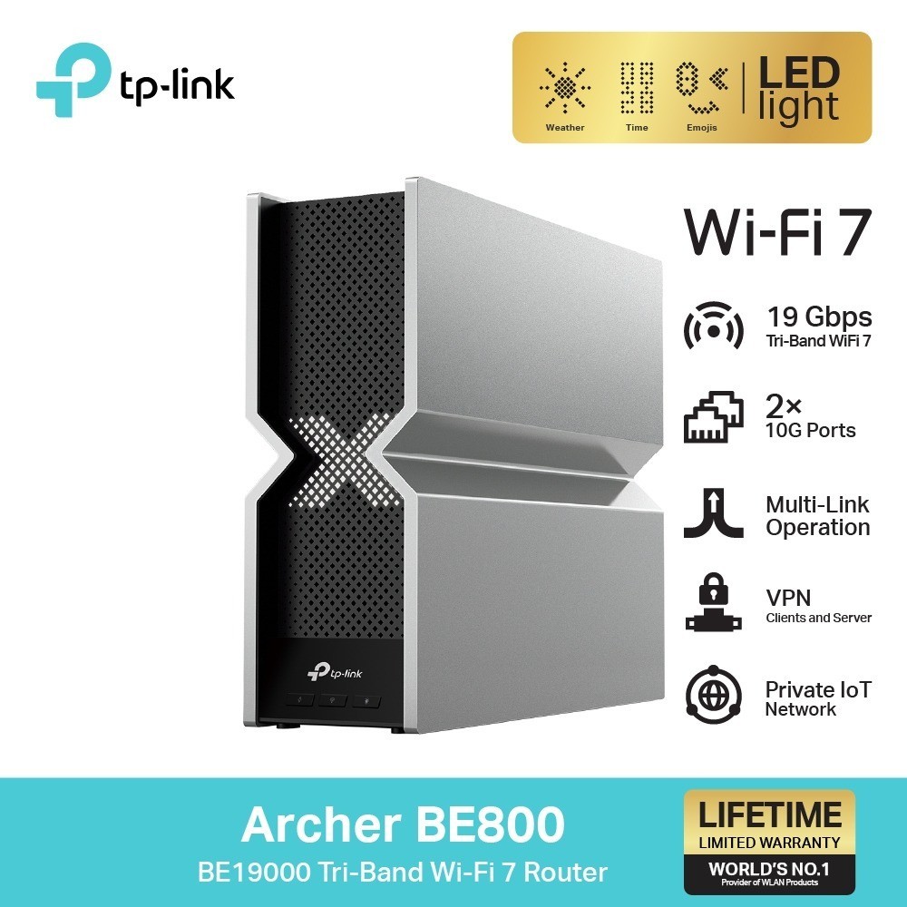 Network Active/ Router/ TP-Link/ TP-link Archer BE800 BE19000 Tri-Band Wi-Fi 7 Router