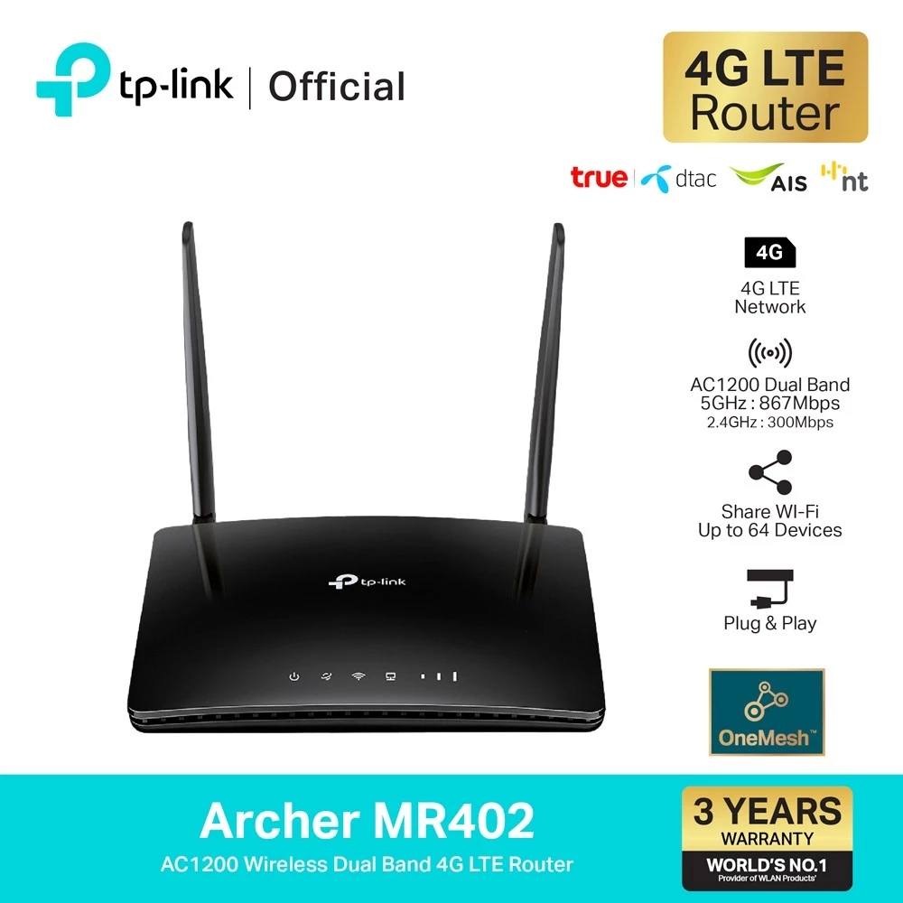 Network Active/ Router/ TP-Link/ TP-Link Archer MR402 AC1200 Wireless Dual Band 4G LTE Router