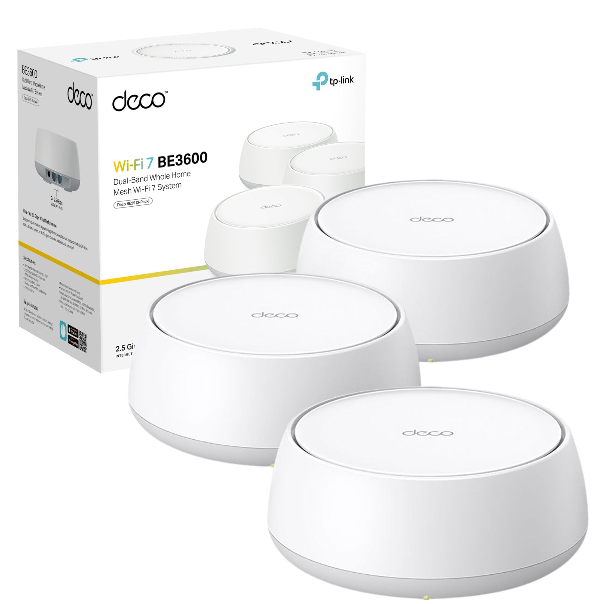 Network Active/ Router/ TP-Link/ TP-link Deco BE25(3-pack) BE3600 Whole Home Mesh WiFi 7 System