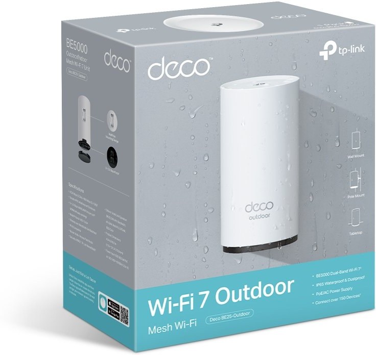 Network Active/ Router/ TP-Link/ TP-link Deco BE25-Outdoor(1-pack) BE3600 Outdoor/Indoor Mesh Wi-Fi 7 Unit