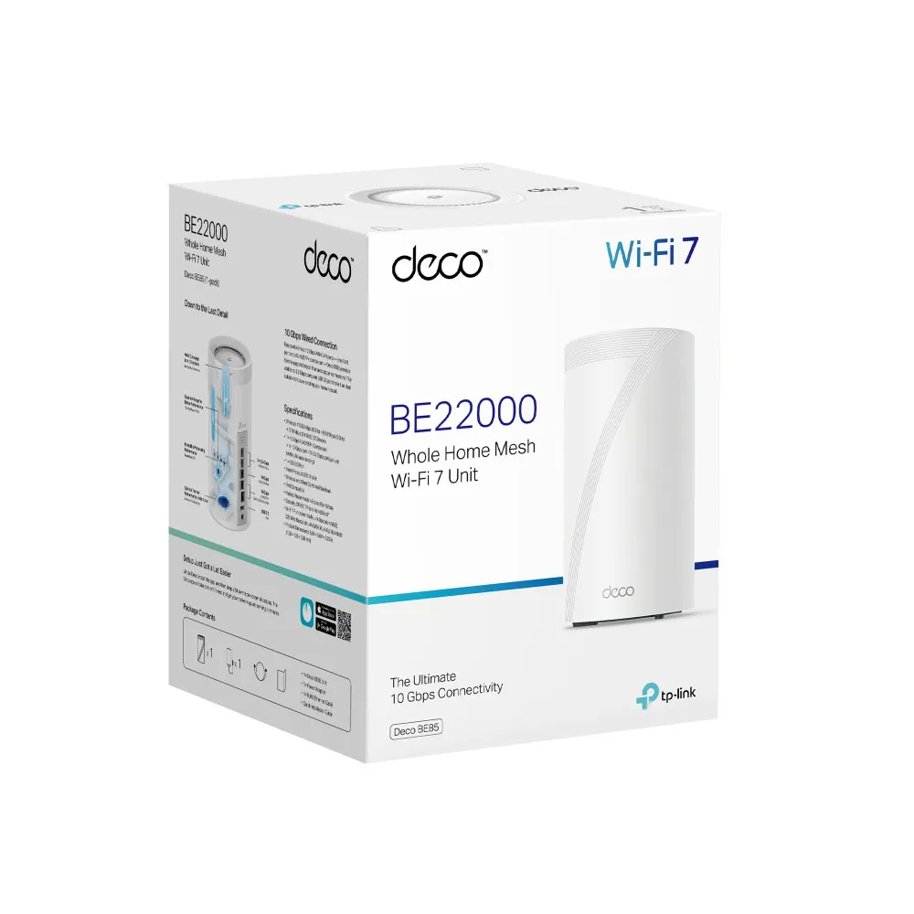 Network Active/ Router/ TP-Link/ TP-link Deco BE85(1-pack)  BE19000 Whole Home Mesh Wi-Fi 7 Unit