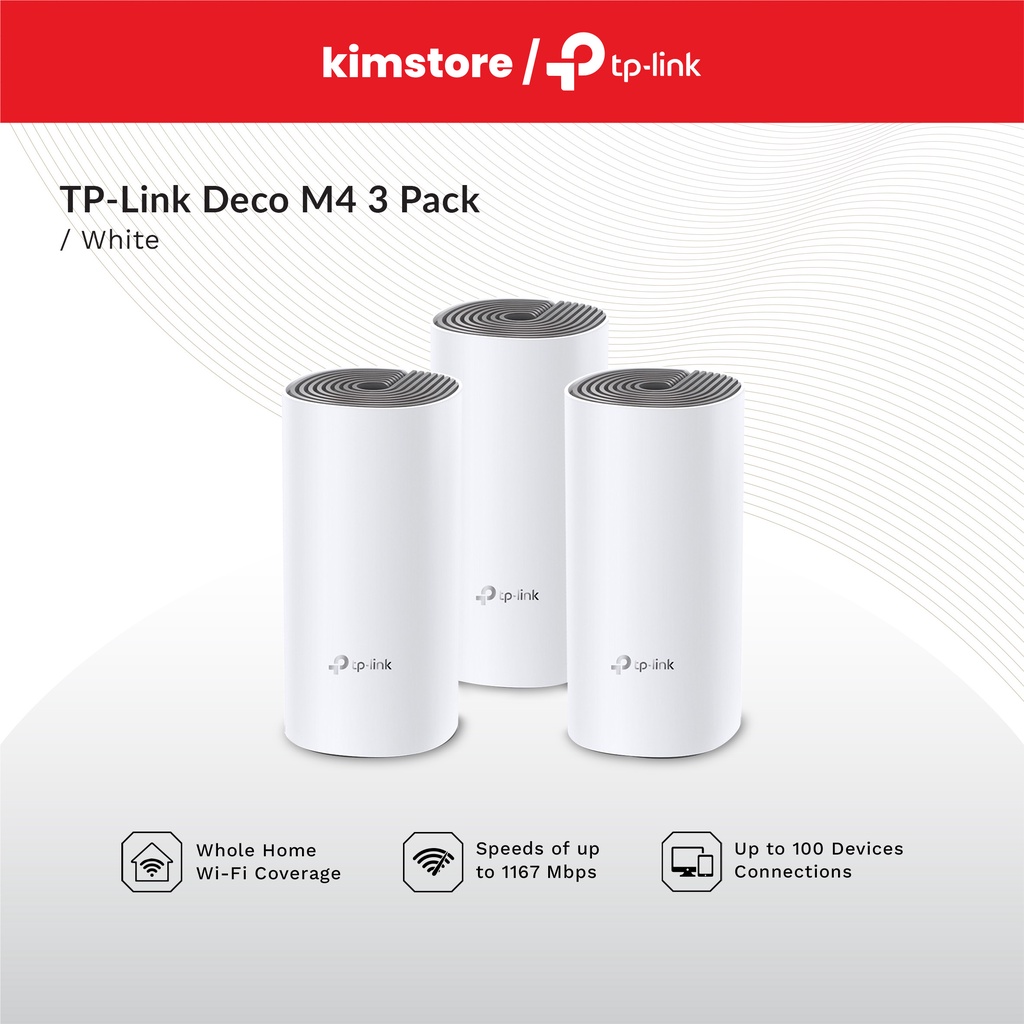 Network Active/ Router/ TP-Link/ TP-link Deco M4(3-pack) AC1200 Whole Home Mesh Wi-Fi System